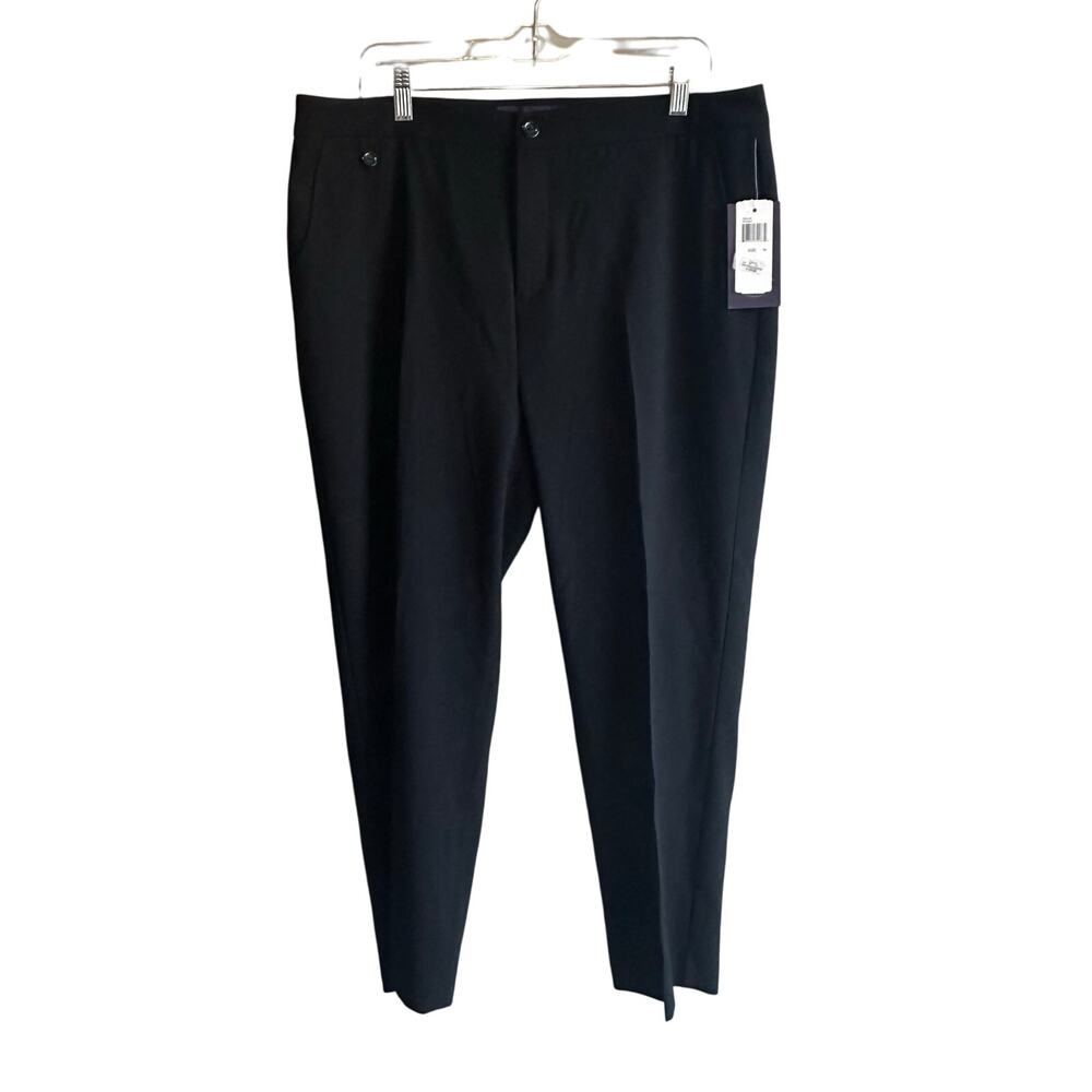 NYDJ Lift Tuck Straight Leg Trouser Dress Pants Black 14